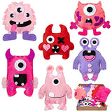 6PCS Felt Sewing Craft Kit for Kids, Fun DIY Valentine's Monster Sewing Crafts Gift with Multiple Sewing Tools Valentine's Day Party Supplies