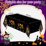 3Pcs Halloween Party Tablecloths Halloween Tablecloth 87x51 Inch Plastic Disposable Waterproof Rectangular Table Cover Horror Party Decor Supplies Home Kitchen Dining Table Decorations for Halloween