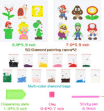 5D DIY Diamond Painting Kits 12PCS Mario Themed Stick Full Drill Diamonds Paintings by Number Shine Sparkle Mosaic Stickers DIY Handmade Art Craft Rhinestone Role Stikcers for Kids