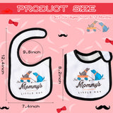 2ooya 7Pcs Cotton Waterproof Baby Bibs Adjustable Hook Loop Closure Infant Bib Unisex Black Red Newborn Babies Food Bibs Baby Keepsake Gift for Eating Teething Drooling Feeding(6-12 Months)