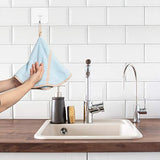 4Pcs Hanging Hand Towels with Hanging Loop Absorbent Coral Fleece Round Hand Towels Soft Thick Dish Wipe Cloth Hand Fast Drying Towels for Kitchen Bathroom