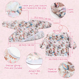 2Pcs Baby Weaning Bibs Infant Flower Leaf Coverall Long Sleeve Bib Toddlers Waterproof Self-feeding Bibs All Over High Chair Tray Catch Coverall for Boys Girls Eating Weaning Messy Play, 6-36Months