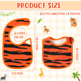 2ooya 7Pcs Cotton Waterproof Baby Bib Jungle Safari Zoo Animal Print Baby Bib for Unisex Adjustable Hook Loop Closure Baby Bib Keepsake Gift for Drooling Feeding Eating Teething(6-12 Months)