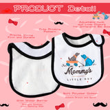 2ooya 7Pcs Cotton Waterproof Baby Bibs Adjustable Hook Loop Closure Infant Bib Unisex Black Red Newborn Babies Food Bibs Baby Keepsake Gift for Eating Teething Drooling Feeding(6-12 Months)