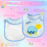 2ooya 7Pcs Cotton Waterproof Baby Bibs Adjustable Hook Loop Closure Babies Bib Unisex Multicolor Newborn Baby Infant Food Bibs Drooling Feeding Eating Teething Bib Keepsake Gift for Baby(6-12 Months)