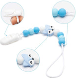 4Pcs Animal Silicone Pacifier Clip for Babies Infant Teething Soothie Toy Fox Koala Squirrel Elephant Teethers Clip Silicone Bead Pacifier Clip for Baby Shower Birthday Gift