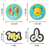 24Pcs Twelve Constellation Zodiac Symbols Shoe Charms for Croc Wristband with Holes,Pin the Astrology Horoscope Accessories Charms for Kids Adult Birthday Party Favor May Day Gift