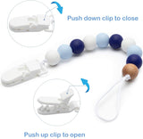 5Pcs Silicone Pacifier Clip for Babies 9.8'' Infant Pacifier Leashes Teething Clips Teether Toy with Braided Cotton Rope Chew Beads Pacifier for Baby Shower Baby Boys Girls Gift Bullet Point