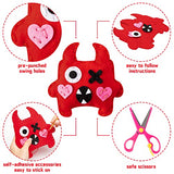 6PCS Felt Sewing Craft Kit for Kids, Fun DIY Valentine's Monster Sewing Crafts Gift with Multiple Sewing Tools Valentine's Day Party Supplies