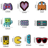 20Pcs Video Game Cartoon Shoe Charms for Croc Wristband Bracelet with Holes, Pin the Video Game Character Charms Decor Accessories for Girls Boys Slip on Birthday Party Favor Gift Treasure Toys