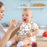 2ooya 7Pcs Cotton Waterproof Baby Bibs Adjustable Hook Loop Closure Baby Bib with Rainbow Pattern Unisex Newborn Baby Food Bib for Drooling Feeding Eating Teething Keepsake Gift for Baby , 6-12 Months