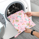 5Pcs Waterproof Reusable Wet Bag Diaper Baby Cloth Diaper Wet Dry Bags with 2 Zippered Pockets Travel Beach Pool Bag with Unicorn Pattern (3 Sizes)