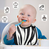 2ooya 7Pcs Cotton Waterproof Baby Bib Jungle Safari Zoo Animal Print Baby Bib for Unisex Adjustable Hook Loop Closure Baby Bib Keepsake Gift for Drooling Feeding Eating Teething(6-12 Months)