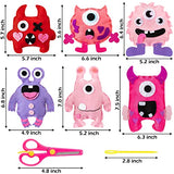 6PCS Felt Sewing Craft Kit for Kids, Fun DIY Valentine's Monster Sewing Crafts Gift with Multiple Sewing Tools Valentine's Day Party Supplies