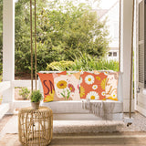 4Pcs Boho Daisy Throw Pillow Covers, 18 x 18 Inch Groovy Retro Hippie Pillow Cushion Case Abstract Boho Geometric Throw Pillow Cover Spring Summer Modern Art Covers for Couch Sofa Bed Home Decor