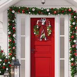 2ooya 2Pcs Christmas Wreath Bows Christmas Tree Topper Bows with Buffalo Plaid Pattern Xmas Black Red White Wreath Bow Outdoor Ornaments Home Stair Decorations Gift for Christmas,11.8 x 19.7 inch