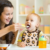 2ooya 7Pcs Cotton Waterproof Baby Bib Jungle Safari Zoo Animal Print Baby Bib for Unisex Adjustable Hook Loop Closure Baby Bib Keepsake Gift for Drooling Feeding Eating Teething(6-12 Months)