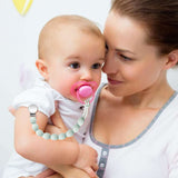 3Pcs Babies Pacifier Clips Holder Silicone Teething Clips Infant Teething Soothie Toy with One Piece Design Chewbeads Pacifier Toys for Baby Boys Girls Baby Shower Birthday Keepsake Gift