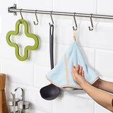 4Pcs Hanging Hand Towels with Hanging Loop Absorbent Coral Fleece Round Hand Towels Soft Thick Dish Wipe Cloth Hand Fast Drying Towels for Kitchen Bathroom