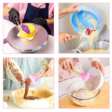 3Pcs Valentine's Day Silicone Spatulas Valentine Pattern Kitchen Spatula Gift Set with Bow Pastry Baking Mixing Spatulas Love Cakes Spatula Valentine Gift for Wedding Engagement Anniversary