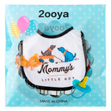 2ooya 7Pcs Cotton Waterproof Baby Bibs Adjustable Hook Loop Closure Infant Bib Unisex Black Red Newborn Babies Food Bibs Baby Keepsake Gift for Eating Teething Drooling Feeding(6-12 Months)