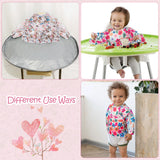 2Pcs Baby Weaning Bibs Infant Flower Leaf Coverall Long Sleeve Bib Toddlers Waterproof Self-feeding Bibs All Over High Chair Tray Catch Coverall for Boys Girls Eating Weaning Messy Play, 6-36Months