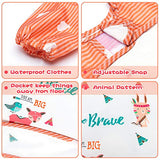 5PCS Animal Dinosaur Pattern Long Sleeved Baby Toddler Bibs Waterproof Long Sleeved Toddler Cloth Stain & Odor Resistant Toddler Bibs with Different Animal Pattern for Babies 9-36 Months - - 0-36 Months