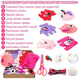 6PCS Felt Sewing Craft Kit for Kids, Fun DIY Valentine's Monster Sewing Crafts Gift with Multiple Sewing Tools Valentine's Day Party Supplies