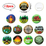 84Pcs Camping Return Party Supplies Kit, Camping Party Favors All-in-One Pack Party Supplies Include Camping Stickers Camper keychain Camping Badge Happy Camping Wristband for teen Birthday Party