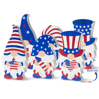 3Pcs Patriotic Gnome Wooden Sign 4th of July Gnome Wooden Table Decoration Double Printed Gnome Tabletop Centerpiece Ornament for Veteran's Day Independence Day America Day Memorial Day Decor