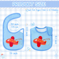 7Pcs Cotton Waterproof Baby Bibs Adjustable Hook Loop Infant Food Bibs Unisex Newborn Keepsake Gift for Drooling Teething