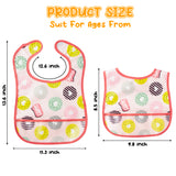 6Pcs Baby Feeding Bibs Waterproof Toddler Bib Set with Crumb Catcher Pocket Infant Adjustable Baby Teething Bib Babies Sleeveless Colorful Fruits Food Bibs Keepsake Gift for Baby Shower, 6-24 Months