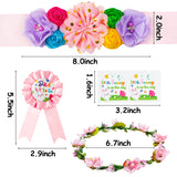 Easter Bunny Maternity Sash Mom to Be & Dad to Be Corsage Little Cutie Rabbit Clementine Flower Crown Pregnancy Sash Easter Baby Girls Decoration Spring Easter Baby Shower Kit Party Photo Prop Gift
