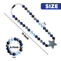 2 Pcs Sensory Chew Necklace Bracelet for Baby Silicone Chewable Jewelry for Toddlers Teether Necklace for Autism ADHD SPD Baby Oral Motor Chewing Beads Bracelet for Boys Girls Biting Teething