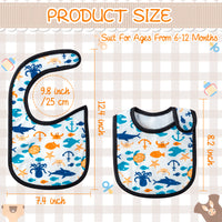 7Pcs Cotton Waterproof Baby Bibs Adjustable Hook Loop Infant Food Bibs Unisex Newborn Keepsake Gift for Drooling Teething