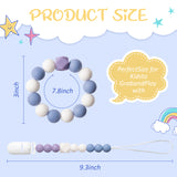 4Pcs Silicone Pacifier Clip Set for Babies, Toddlers Teething Relief Smoothie Bracelets Infant Teethers Jewelry Pacifiers Holders Chewable Beads Pacifier Clips Toy for Baby Shower Birthday Gift