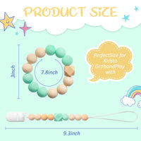 4Pcs Silicone Pacifier Clip Set for Babies, Infant Teething Relief Smoothie Bracelets Toddlers Teethers Jewelry Pacifiers Holders Chew-able Beads Pacifier Clips Toy for Baby Shower Birthday Gift