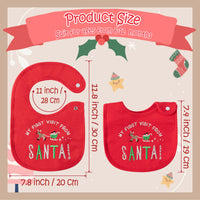 3Pcs Cotton Baby Christmas Bib Infant Drooling Feeding Bibs with Resin Buttons Toddler Absorbable Bib Set Unisex Cartoon Pattern Newborn Baby Food Bibs Baby Gift Photo props for Christmas(6-12 months)