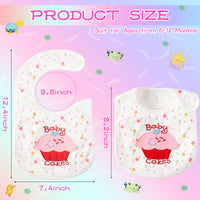 2ooya 7Pcs Cotton Waterproof Baby Bibs Adjustable Hook Loop Closure Babies Bib Unisex Multicolor Newborn Baby Infant Food Bibs Drooling Feeding Eating Teething Bib Keepsake Gift for Baby（6-12 Months）