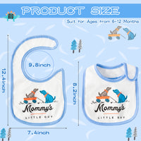 2ooya 7Pcs Cotton Waterproof Baby Bibs Adjustable Hook Loop Closure Baby Bib Unisex White Blue Newborn Babies Food Bibs for Drooling Feeding Eating Teething Keepsake Gift for Baby , 6-12 Months