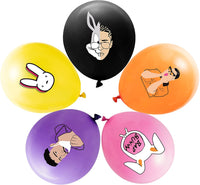 52Pcs Party Balloons Bad Bunny Themed Balloon Music Party Favors Latex Helium Balloon Birthday Party Decoration Supplies for Boys Girls Fans Orange Black Yellow Pink Purple Balloon