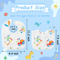 2ooya 8Pcs Muslin Baby Bibs Baby Bandana Drool Bibs Cotton for Unisex Boys Girls Absorbent Adjustable Muslin Newborn Babies Bibs Keepsake Gift for Drooling Feeding Eating Teething