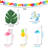 55Pcs Hawaiian Party Toys Set Include 6Pcs Inflatable Palm Tree Flamingo Beach Ball Parrot Beach Pool Toys 49Pcs Tropical Hawaiian Luau Jungle Party Decoration Tropical Summer Party Supplies Favors