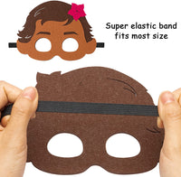 Moana Felt Masks Themed Hawaii Party Supplies Birthday Moana Party Favors Dress Up Costumes Mask Photo Booth Prop Cartoon Character Cosplay Pretend Summer Play Accessories Gift for Kids Boys Girls