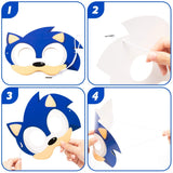 24 Pcs Sonic Masks Themed Party Supplies Birthday Party Favors Dress Up Costumes Mask Photo Booth Prop Cartoon Character Cosplay Pretend Play Accessories Gift