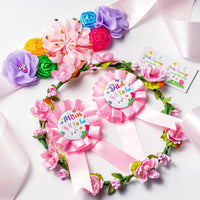 Easter Bunny Maternity Sash Mom to Be & Dad to Be Corsage Little Cutie Rabbit Clementine Flower Crown Pregnancy Sash Easter Baby Girls Decoration Spring Easter Baby Shower Kit Party Photo Prop Gift