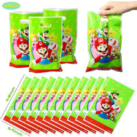 124Pcs Mario Brother Party Supplies for Kids, Mario Themed All-in-One Pack Party Favors Include Masks Character Model Decorations Stickers Bracelets Treat Bags Blowouts