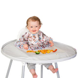2Pcs Baby Weaning Bibs Infant Flower Leaf Coverall Long Sleeve Bib Toddlers Waterproof Self-feeding Bibs All Over High Chair Tray Catch Coverall for Boys Girls Eating Weaning Messy Play, 6-36Months