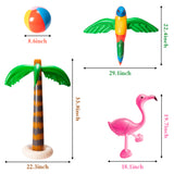 55Pcs Hawaiian Party Toys Set Include 6Pcs Inflatable Palm Tree Flamingo Beach Ball Parrot Beach Pool Toys 49Pcs Tropical Hawaiian Luau Jungle Party Decoration Tropical Summer Party Supplies Favors