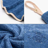 4Pcs Hanging Hand Towels with Hanging Loop Absorbent Coral Fleece Round Hand Towels Soft Thick Dish Wipe Cloth Hand Fast Drying Towels for Kitchen Bathroom